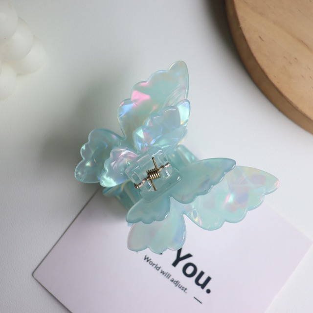 Hair Clips & Barrettes Colorful Double-Layer Butterfly Hair Claws for Women Girls Sweet Hair Clip Styling Tools Hairpin Acetate Barrette Headdress