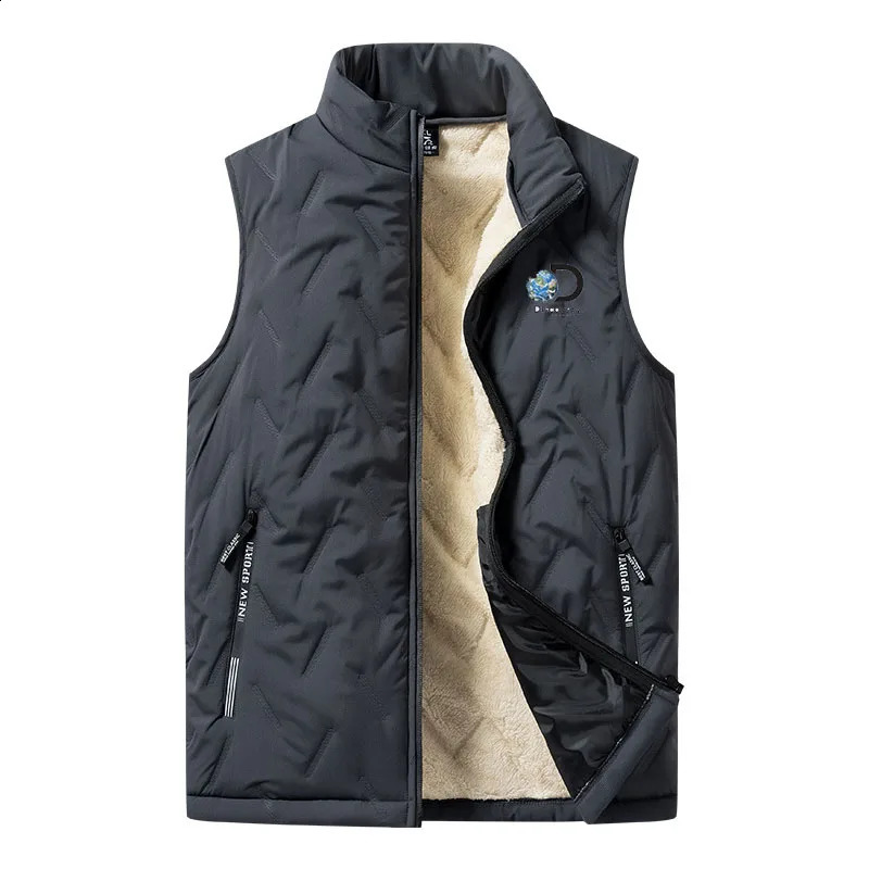 Men's Down Parkas Ultrasound Vest Plush Sleeveless Warm Lamb Fleece Tank Top L5XL Jacket Coat South Korea 231109