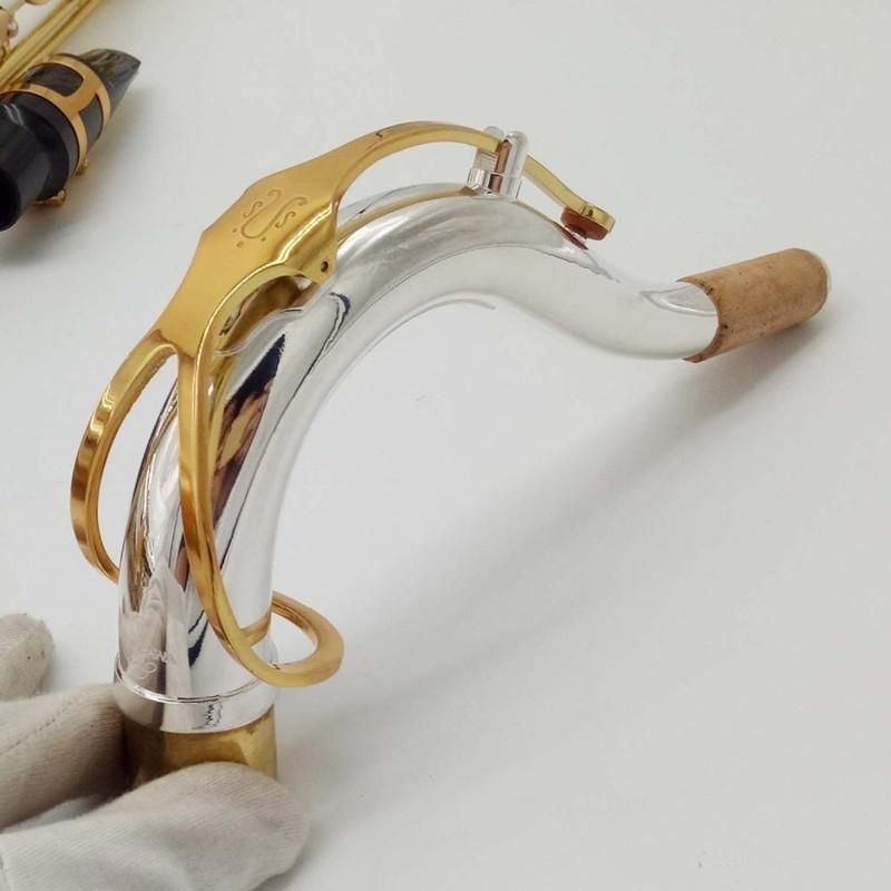 Novo saxofone tenor b plano T-9930 instrumentos musicais tom bb níquel tubo banhado a prata sax chave de ouro com estojo
