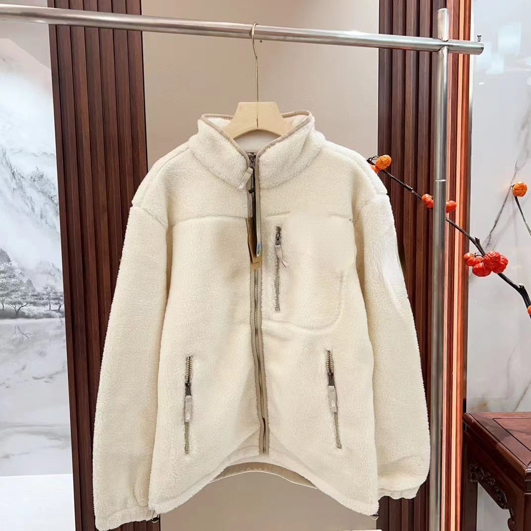 Designer Lamb cashmere jacket for men and women's autumn and winter outdoor sports jacket, warm plush jacket fleece cardigan