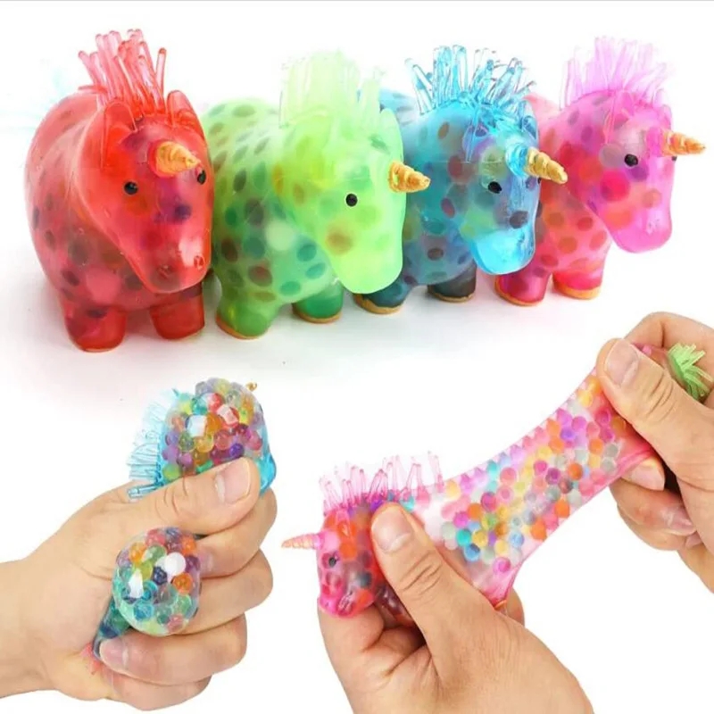 Balles anti-Stress licorne lumineuse, jouets à presser, balle anti-Stress Kawaii Squishy pour adultes et enfants