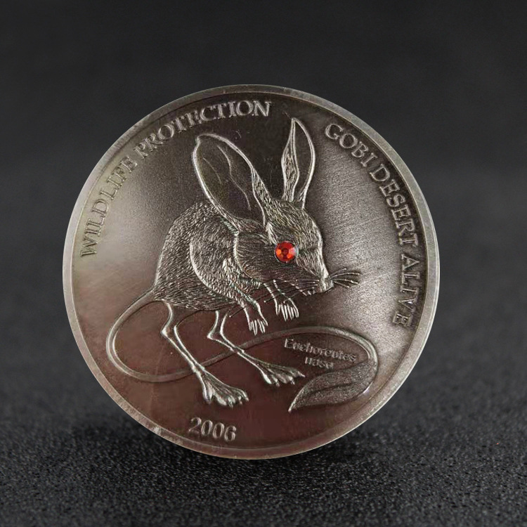 Искусство и ремесла Монгольская алмазная инкрустация монеты животных лебедь кроличья обезьяна эхидна памятная монета