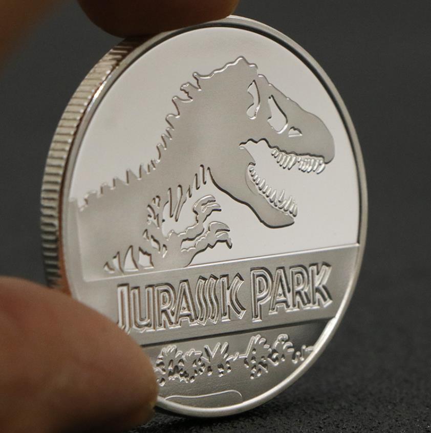 Arts and Crafts Silver plated commemorative coin of dinosaurs in Jurassic Park, USA