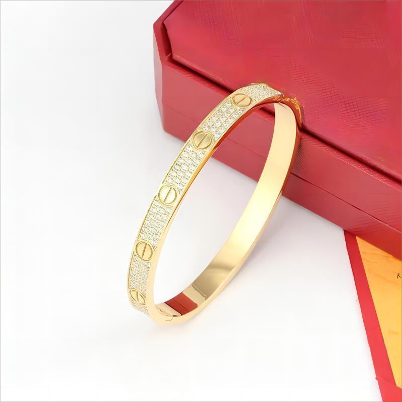 Luxury Designer Screw Bracelet Fashion Jewelrys Trendy Bangle 18K Gold Plated Titanium Steel Diamond for Women Men Nail Bracelets Silver Classic designer