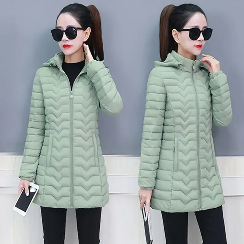 Mulheres para baixo parkas roupas de inverno outono 2023 algodão jaqueta de meia idade casaco feminino mãe quente meados longo outwear casual topos 231109