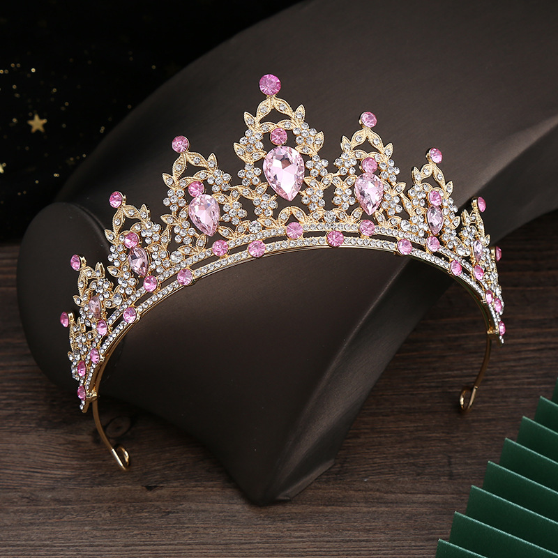 Bridal Headwear Green-Colour Women's Fashion Party Crown Girl Performance Tiaras