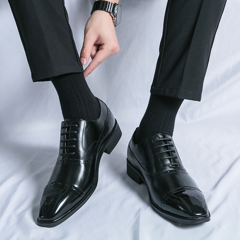 Мужская повседневная обувь, 2024 г., офисная деловая модельная обувь с острым носком на плоской подошве, мужская классическая однотонная модная весенне-осенняя обувь