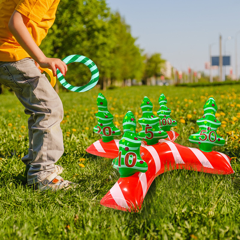 Giocattolo gonfiabile di Natale, festa, giardino, piscina, lancio di giocattoli, puntali gonfiabili in PVC albero di Buon Natale P135