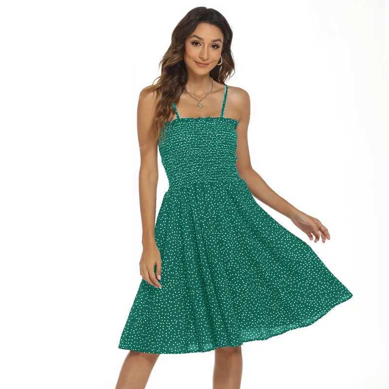 Urban Sexy Kleider Casual Boho Kleid Frauen 2023 Sommer Ärmellos Rückenfrei Polka Dot Lose Dresse Weibliche Mode Midi Trägerlos VestidoLYTF