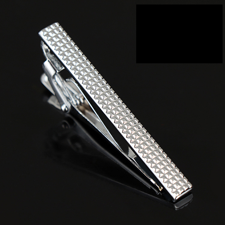 MENS TIE CLIP Luxury Fashion Metal Stripe Tone Bar Smycken för män Släpplås Suit Tie Present Silvery Color Accessories