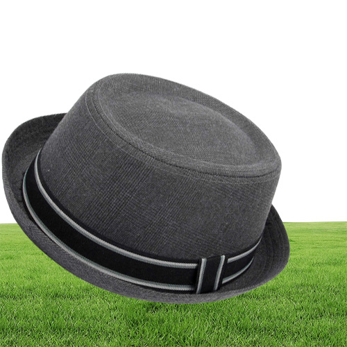 Beanieskull Caps Leather Fedora Hat For Men Flat Pork Pie Hat Gentleman Bowler Church Jazz Sun Hat Big 4Size S M L XL T2210131620554