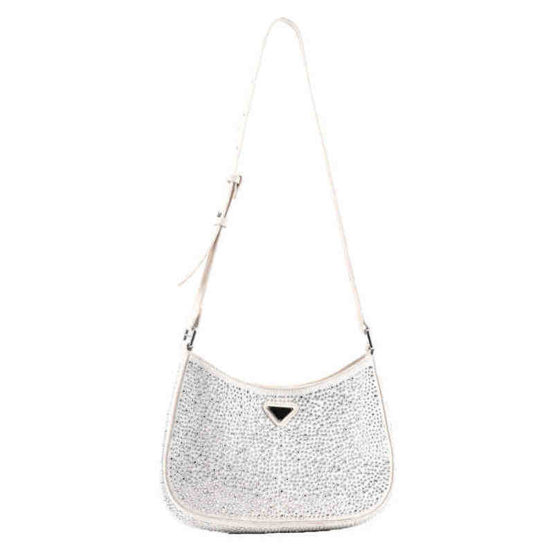 2024 New Designer women's crossbody shoulder texture Korean version popular bright diamond female armpit style bag