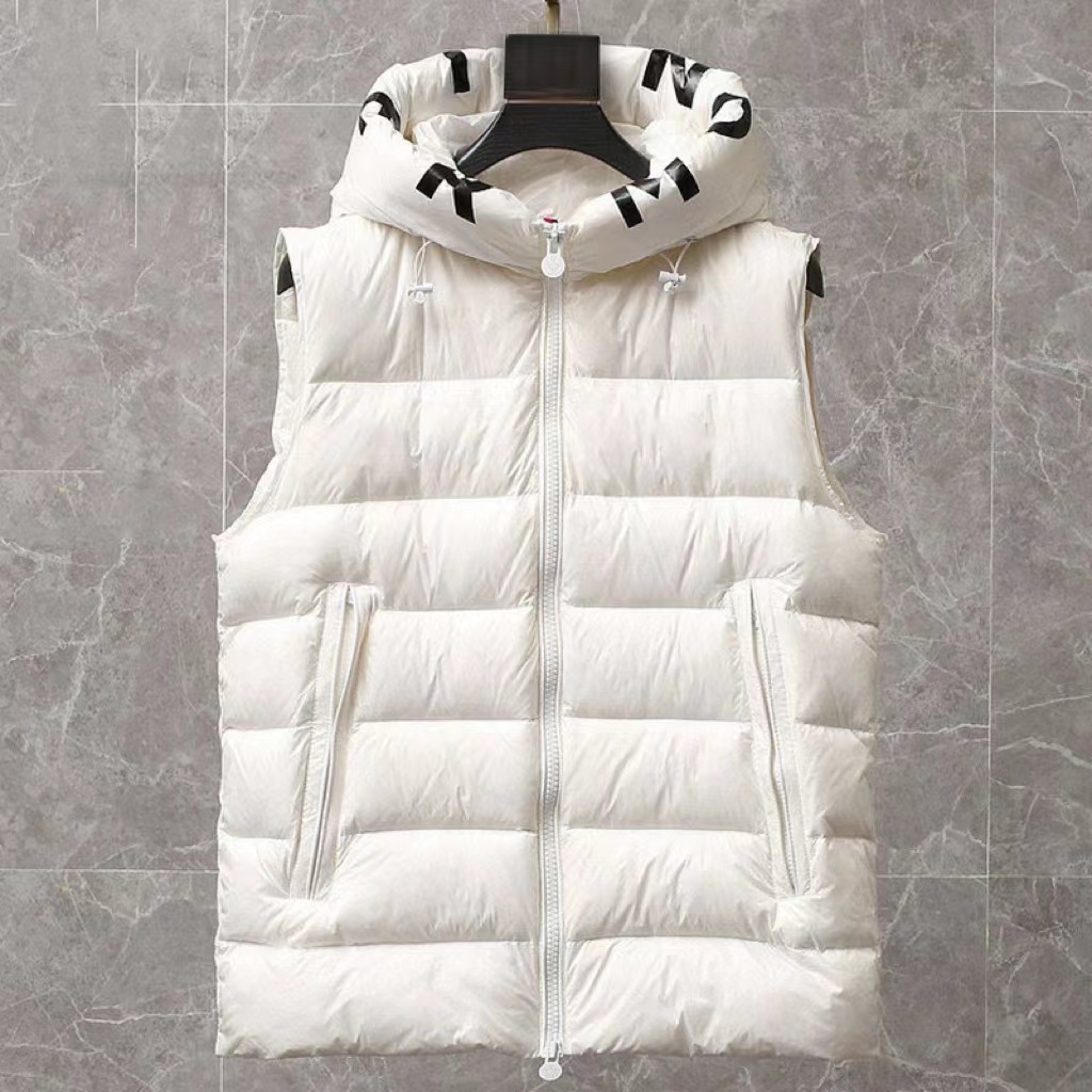 Gilet da uomo di design canotta canotta da uomo di alta edizione coppia cappotto caldo con cerniera spessa imbottitura in piumino d'anatra bianco confortevole caldo in bianco e nero M Home Series