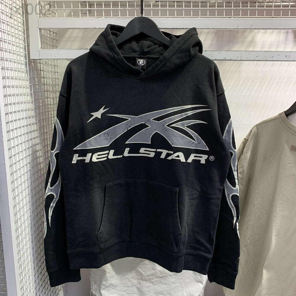 Designer Hellstar Sweat à capuche Hell Star Sweat à capuche Marque tendance américaine Hellstar Lettre Imprimé Lavé et usé Lâche Automne/Hiver Pull à capuche pour hommes et femmes