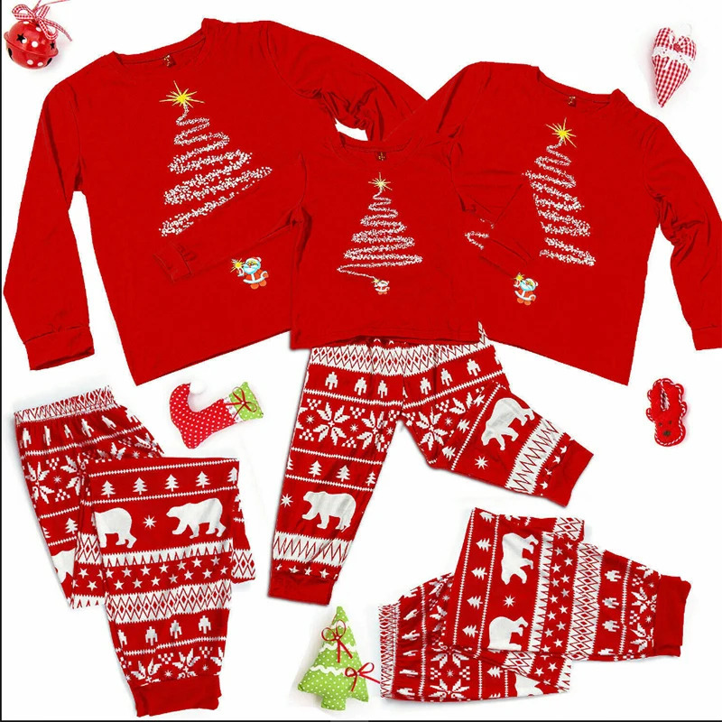 Famille correspondant tenues pyjamas de Noël mère père enfants vêtements look tenue maman et moi années costumes pyjamas 231109