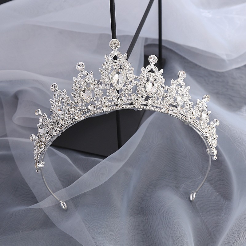 A moda de cabeça de cabeça nupcial de cor verde da coroa feminina coroa de tiaras tiaras