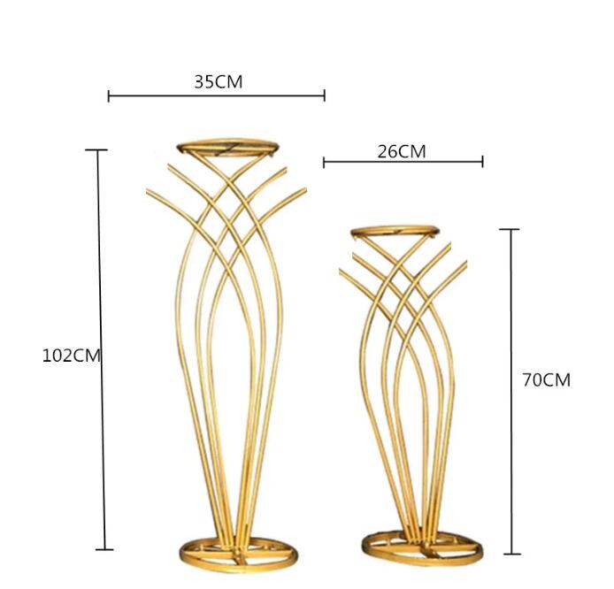 Flower Vase Floor Vases Column Stand Metal Road Lead Wedding Centerpiece Geometric Pot Table Rack For Home Event Decor