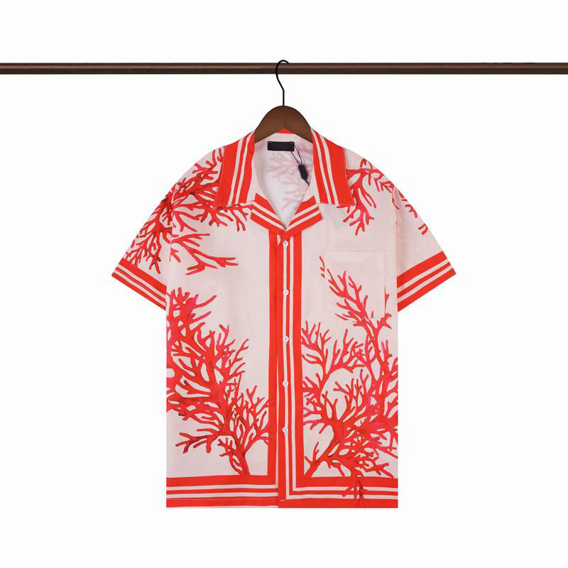 Mäns casual skjortor designer skjorta mens knapp upp skjortor tryck bowling skjorta hawaii blommor män smal passande kort ärm klänning hawaiian belkis toppstorlek m-xxxl