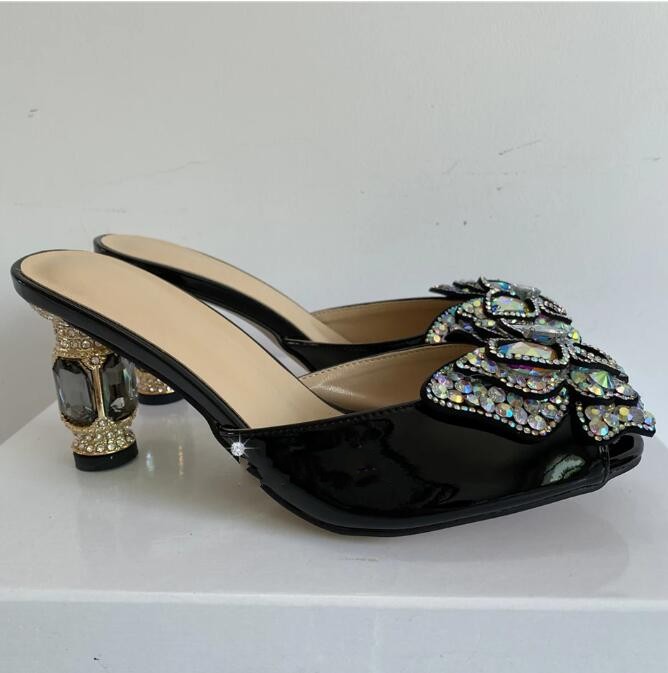 Хрустальная бабочка-светловолосовая сандалии женские бриллианты высокие каблуки сексуальные модели