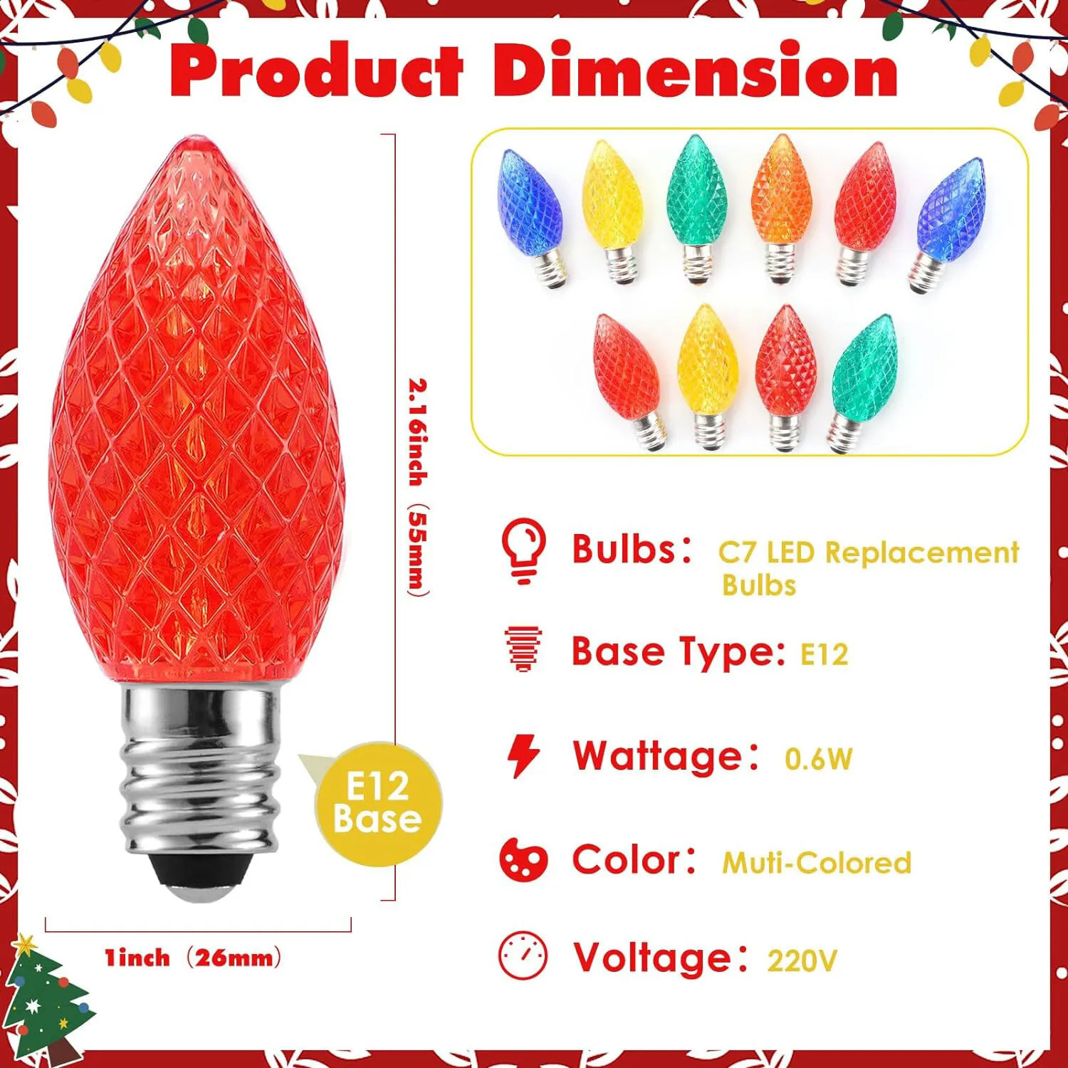 クリスマスデコレーション50フィートの屋外ストリングライトC7カラフルなプラスチックLED電球接続可能なIP44防水庭園パティオパーティーガーランド231109