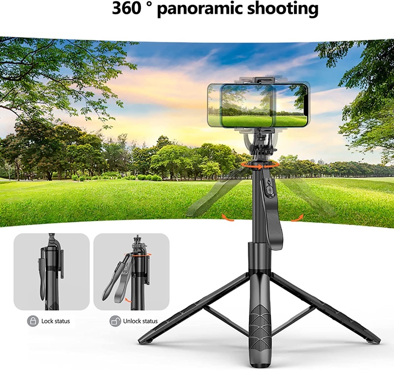 Wireless Selfie Stick Tripod Stand Foldable Balance Steady Shooting for Gopro Action Cameras Smartphones