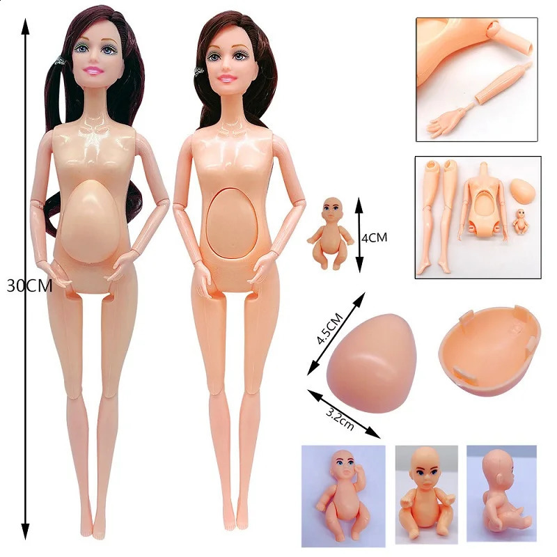 人形11.5インチ妊娠中の人形のお母さんは、ギフトのためのの服教育ガールおもちゃでおなかの中に2％の赤ちゃんを持っています231118