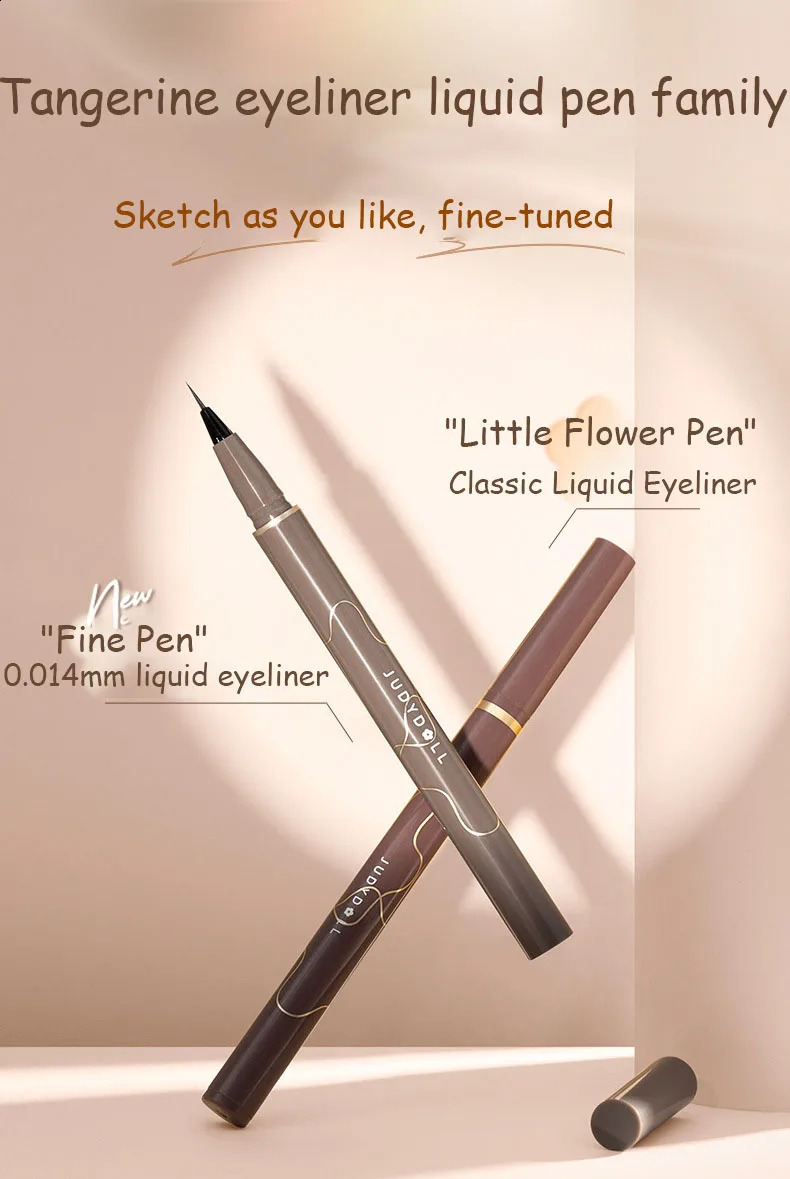 Combinación de sombra de ojos/delineador Judydoll Black Liquid Eyeliner Pencil Impermeable 24 horas Maquillaje de ojos de larga duración Smooth Superfine Eye Liner Lying Silkworm Pen 231109