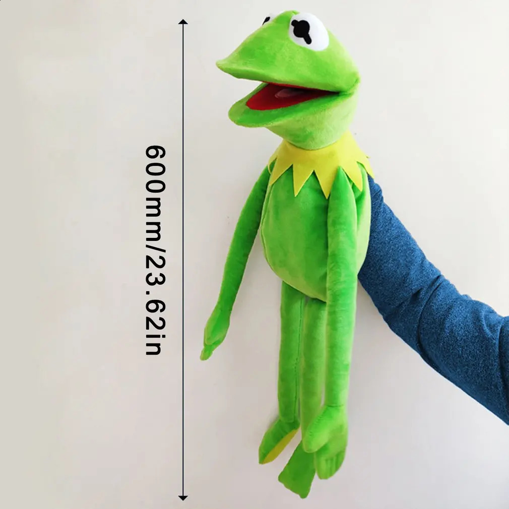 Puppets 60cm = 23.6 tum Muppets kermit grodstoppade djur Hand dockan Plush Baby Boy Toys for Children Birthday Present 231109