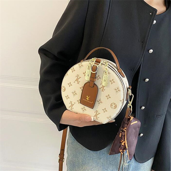 Dames luxurys ontwerpers tassen 2023 handtassen portemonnees schouder crossbody emmer dames originele merk mode lederen top kwaliteit ronde cirkel bruine schoudertas