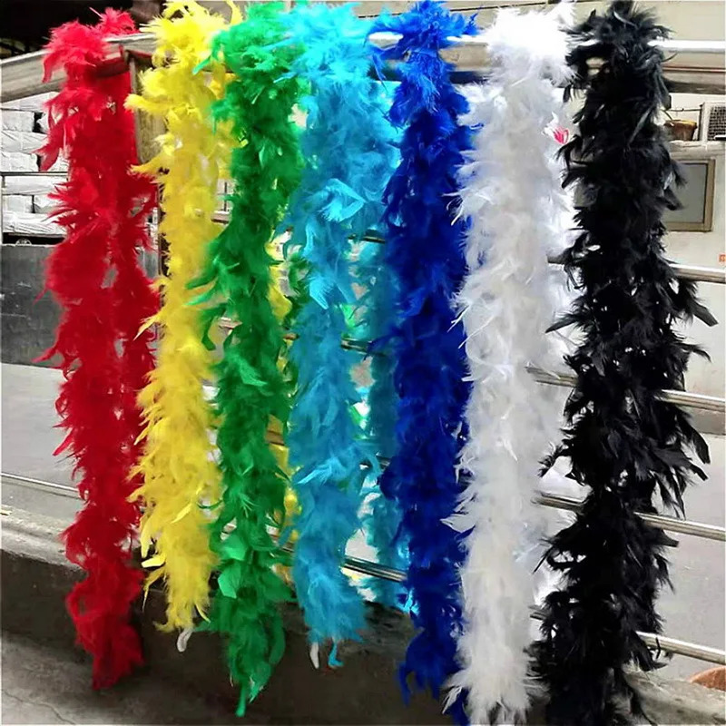 Other Event Party Supplies 2M Feather Boa Natural Feathers Scarf For Party Dress Skirt Sewing Accessory Decoration Shawl 40 Grams Burlesque Easter Sunday 231110