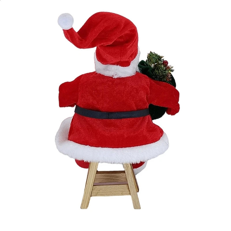 Decorazioni natalizie 14 '' Figurine di Babbo Natale seduto Figura appesa Ornamenti l'albero di Natale Bambola giocattolo da collezione Drop Ship 231109