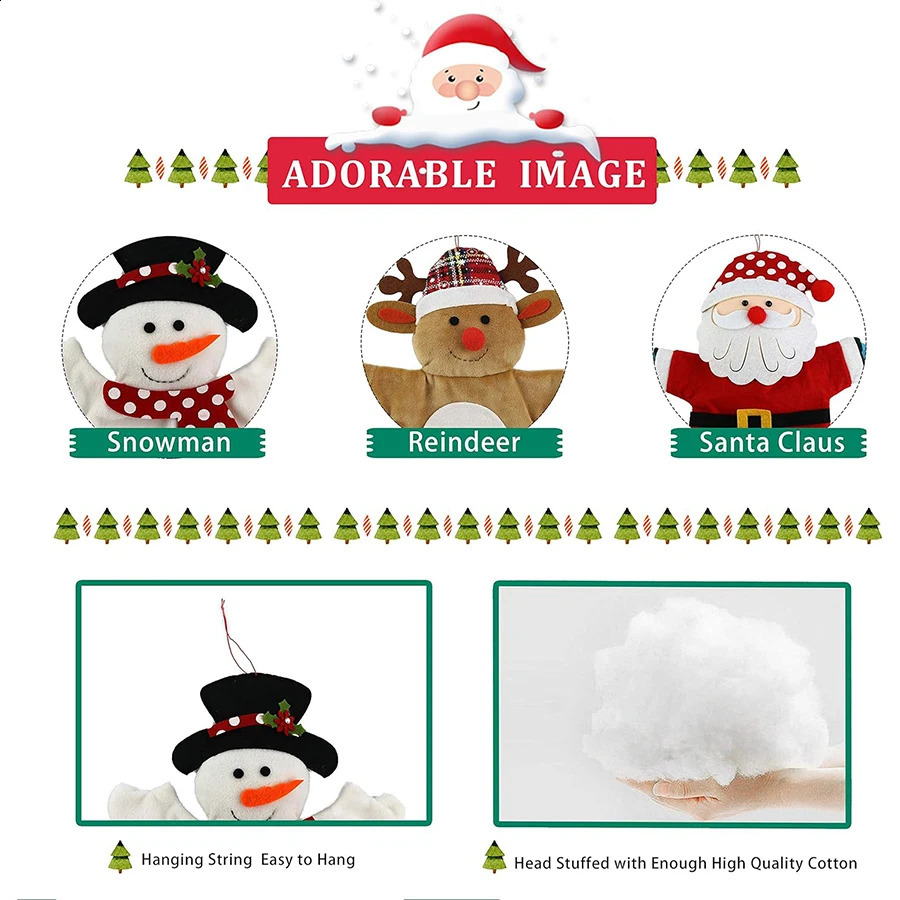 Puppets Christmas Hand Puppet Plush Toys Performance Props Doll Elk Snowman Santa Claus Interactive Year Toys GIfts for Kids 231109