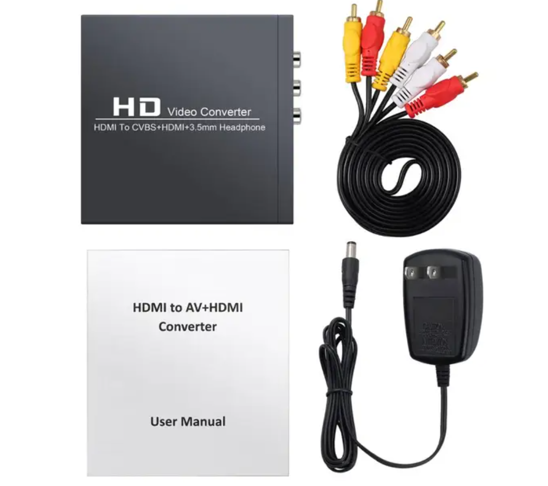 1080p HDMI إلى AV Converter Flitter HDMI متوافق مع HDMI 3RCA CVBS AV ADDIO AUDIO ADAPTER 3.5 مم محول سماعات الرأس PAL لـ PS4