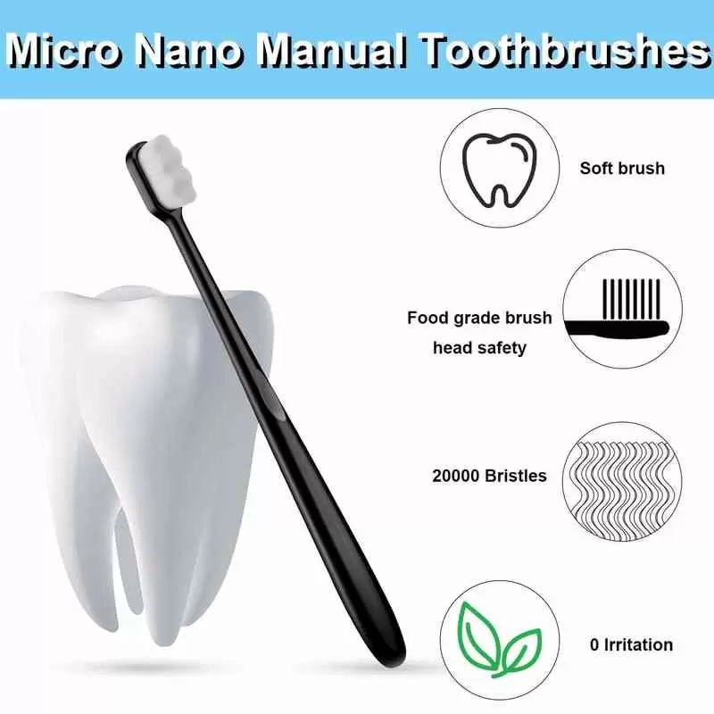 Manual Soft Toothbrush Micro Nano Bristles 20000 Brush for Teeth Oral Gum Recession Adults Kids Child