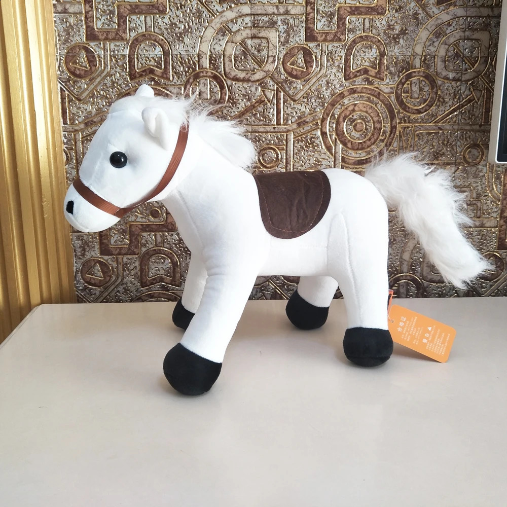 Poupées en peluche jouets pour enfants, cadeau d'anniversaire de noël, simulation de dessin animé mignon, cheval blanc, jouet en peluche pour bébé enfant 231109