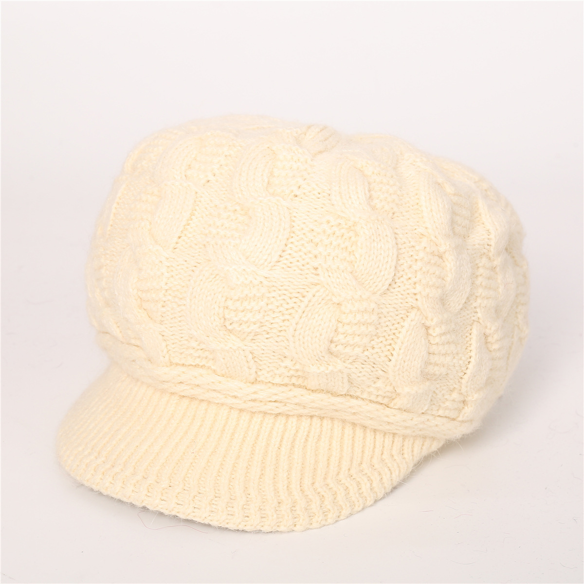 Дизайнерская шапка-бини, женская толстая бархатная шапка с полями, вязаный берет с красивым кроликом, женская теплая снежная шапка, повязка на голову, аксессуары для волос