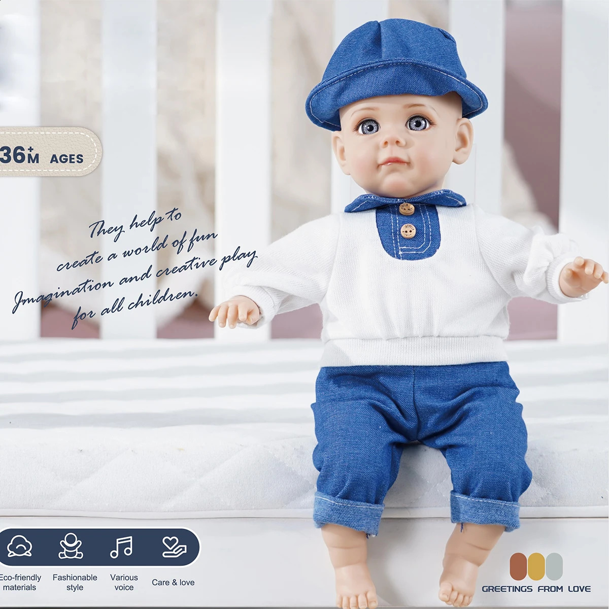Dolls Bebe Reborn Doll 14 cali 35 cm chłopcze dziecko z ubraniem modowym miękkie skórę bawełniane ciało realistyczne dzieci prezent 231109