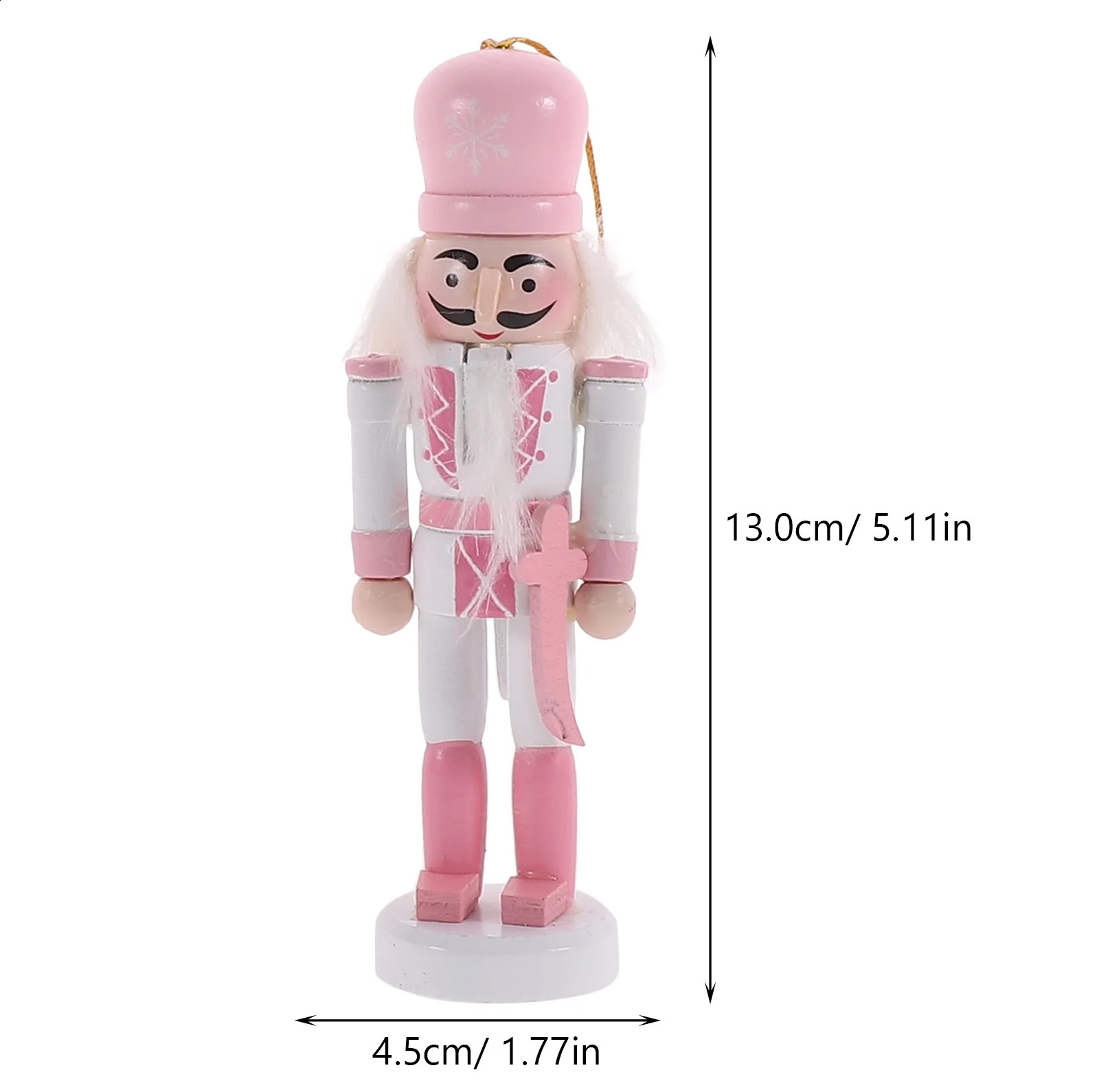 Julekorationer 5st Pink Kids Nutcracker Soldier Doll Wood Pendants Year Ornament för Navidad Xmas Tree Hanging 231109