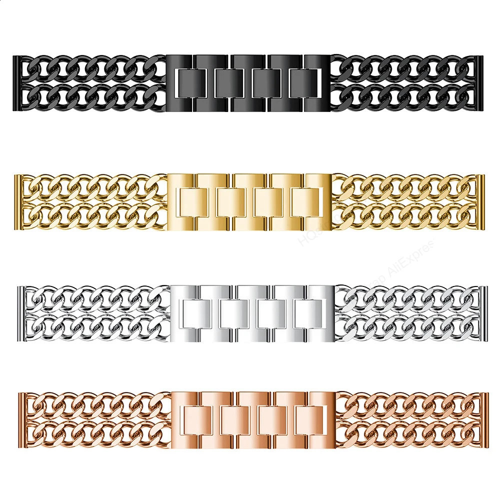 Bracelets de montre 20mm 22mm chaîne en métal Bracelet de montre universel Smartwatch Bracelet de remplacement Watch3 bande Amazfit Bracelet 231109