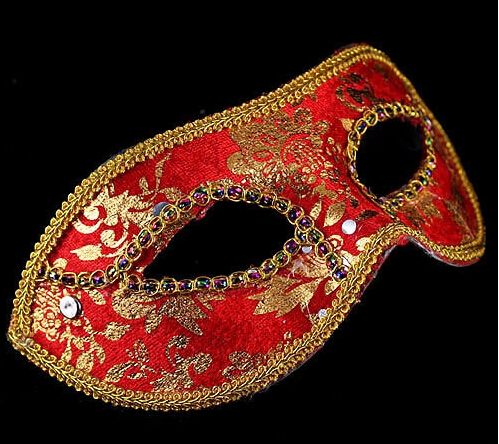 Half Face Mask Halloween Masquerade mask male Venice Italy flathead lace bright cloth masks