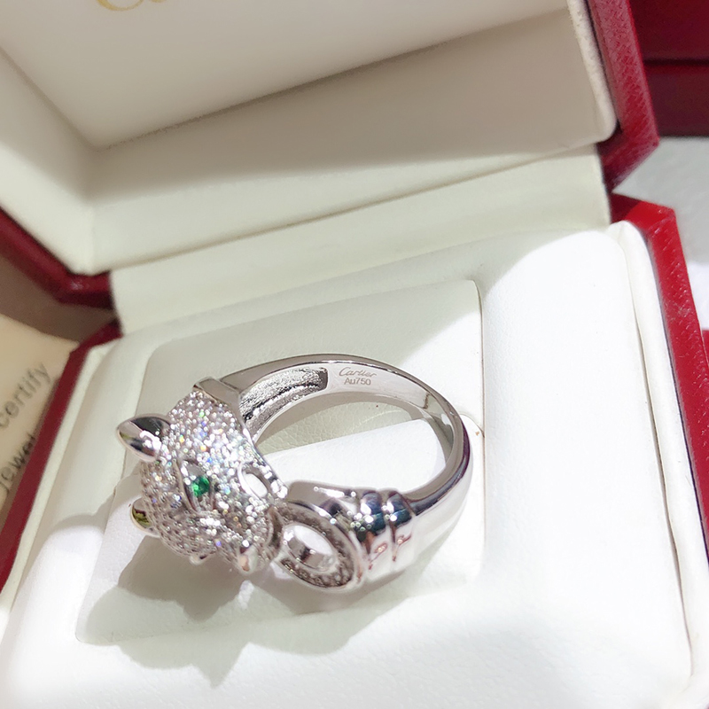 Luxury designer set diamond leopard ring 6-10 size personalized nail shape fashion versatile unisex temperament ring high-end luxury fashion