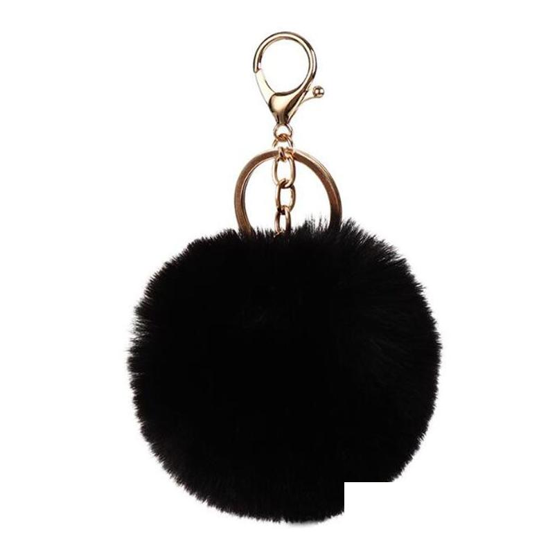 Klasyna smyczy 16 kolorów 8cm puszysty Faux Rabbit Fur Ball Kobiet Dziewczęce Torba szkoła samochodowa