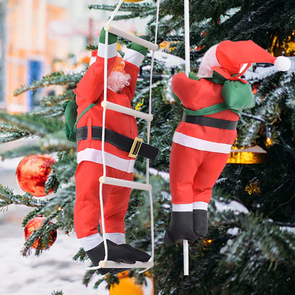 زينة عيد الميلاد 60 سم تسلق الحبل سلم سانتا كلوز معلقة دمية شجرة الزخرفة في الهواء الطلق قلادة 231109