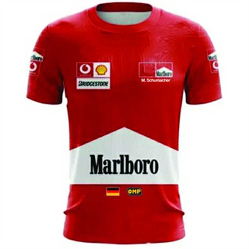 Camisetas masculinas vendedores de verão f1 clássico retrô retro rápido respirável manga curta de manga curta esportes extremos de tamanho grande de tamanho grande m230409