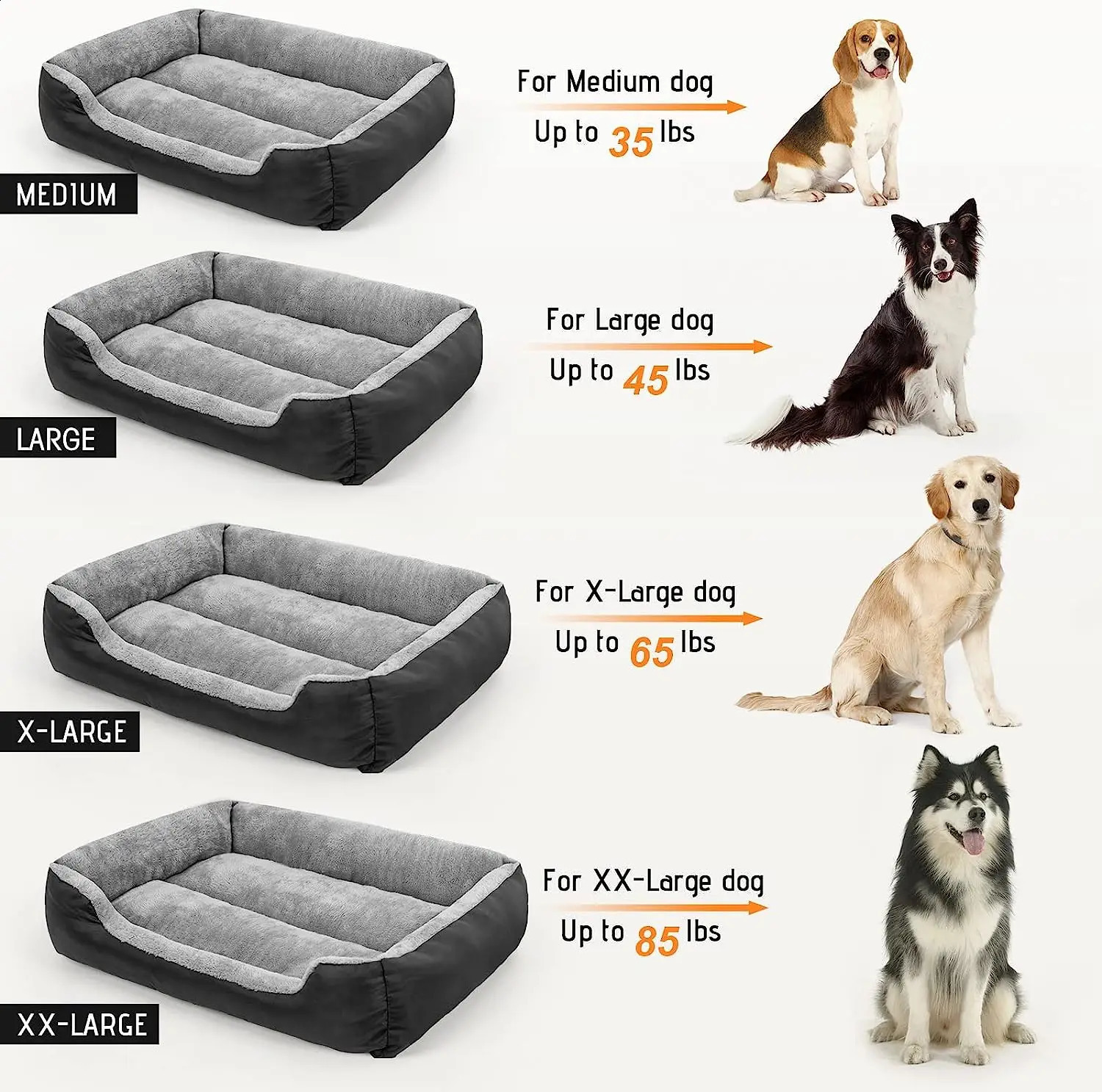 canis canetas ATUBAN Camas para cães grandes, laváveis, para animais de estimação, colchão confortável, aquecimento, cama retangular para cães médios e grandes, gatos, animais de estimação 231109