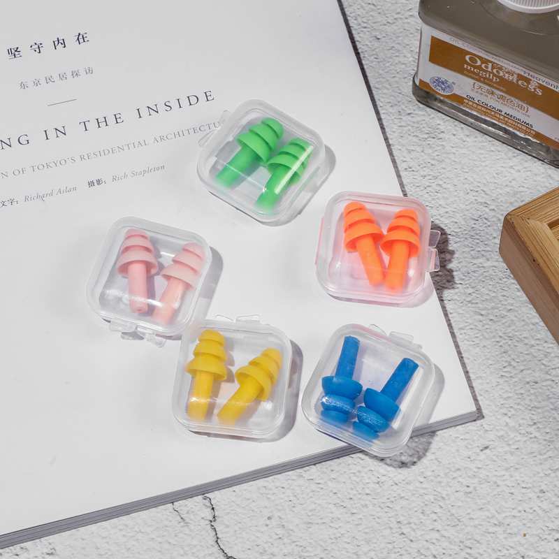 Silikon-Ohrstöpsel für Schwimmer, weiche, flexible Ohrstöpsel zum Reisen, Schlafen, Reduzieren Sie Lärm, Ohrstöpsel, wasserdicht, zum Schwimmen, wiederverwendbar, mit Box, 8 Farben
