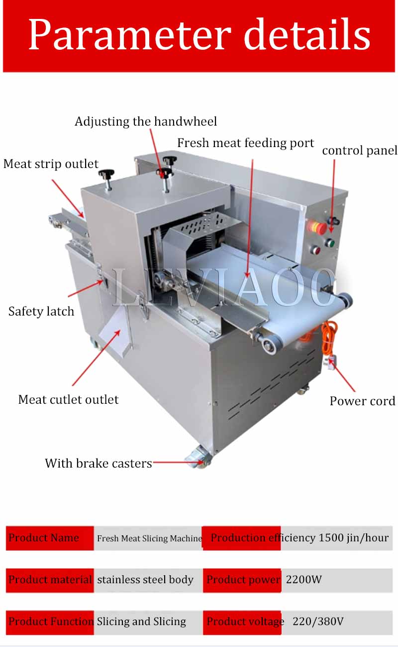 Fresh Frozen Meat Slicer Shredded Diced Machine Large Commercial Mate Strip Cutting Machine For Cutting Large Pieces Of Meat