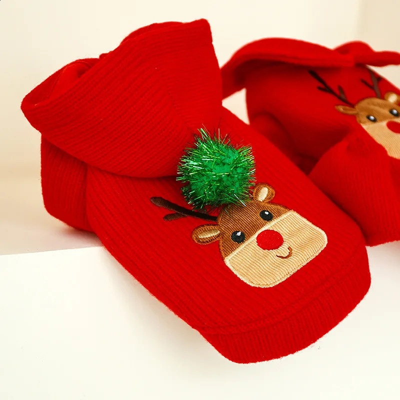 犬のアパレルペット温かいセーター秋の冬冬の小さな犬の服甘い赤いドレスクリスマスコスチューム子犬エルクフーディマルタプードル231110