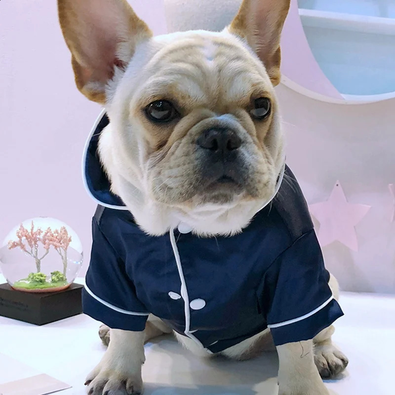 Luxury Pet Dog Pajamas Soft Silk French Bulldog Pajamas Pet Coat Puppy Clothing Stone Puppy Cat Clothing XS-2XL 231109