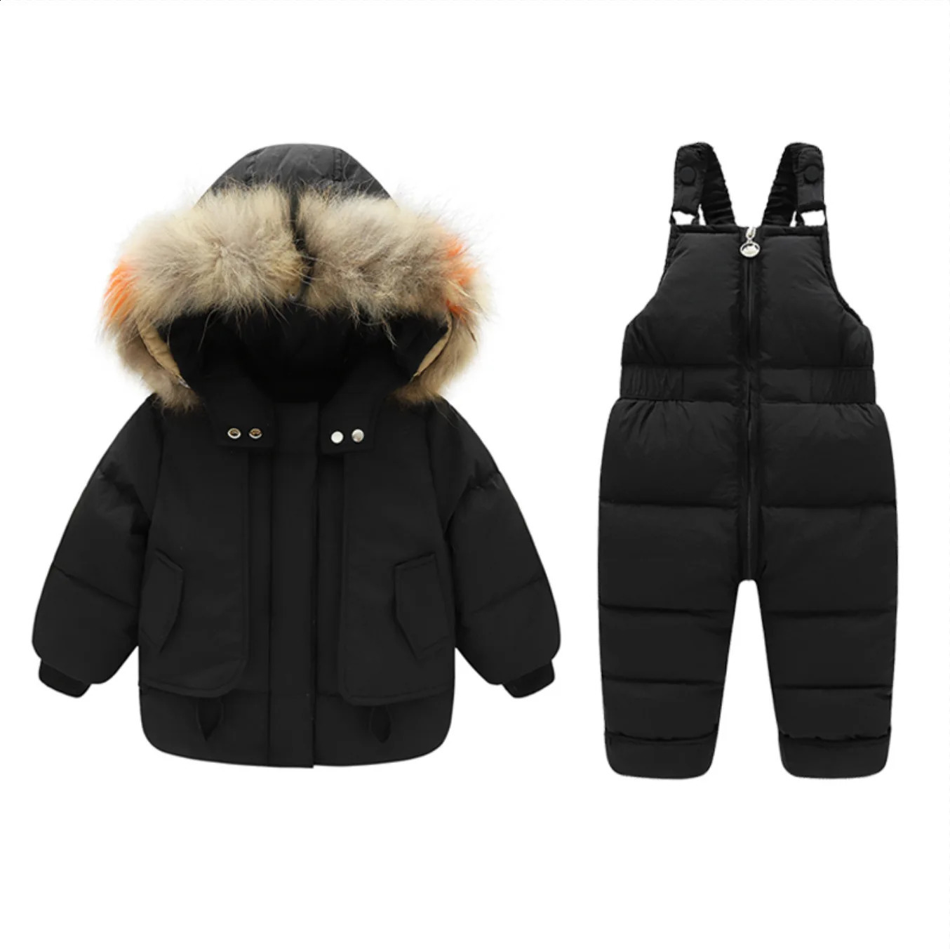 Jaquetas / conjunto bebê menino inverno jaqueta e macacão para crianças engrossar gola de pele quente meninas infantil snowsuit 26 anos 231109